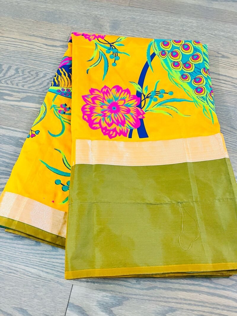 Uppada hand painted silk saree Comes with stitched blouse