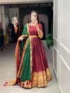 Narayanpet Long gown with Dupatta -XL